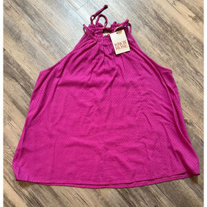 Knox Rose High Apron Neck Blouse Tank Top Magenta Pink Purple Womens Size Small